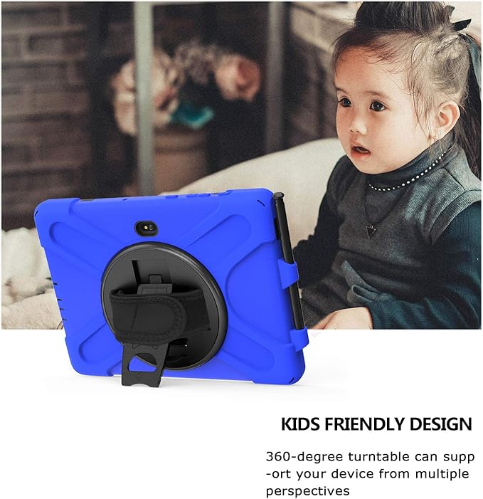 Rantice Case for Samsung Galaxy Tab Active5 PRO / Active4PRO / Active PRO 10.1, Shockproof Drop Protection Case with 360 Stand, Hand Strap & Shoulder Strap for SM-X350/X356B/T540/T547/T630/T638(Blue)