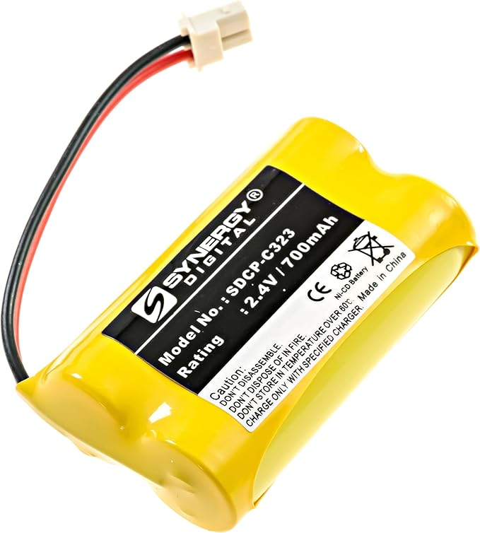 Synergy Digital Cordless Phone Battery, Compatible with Vtech CS6129-41 Cordless Phone, (NI-CD, 2.4V, 700mAh) Ultra High Capacity Battery