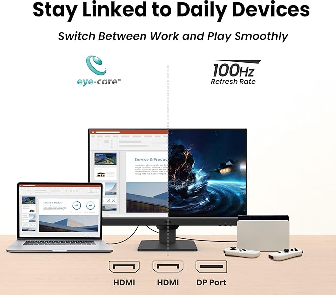 BenQ GW2790 27" Monitor 100Hz FHD 1920x1080p | IPS | Eye-Care | VESA Mount | Thin Bezel | Low Blue Light | Adaptive Brightness | DisplayPort | HDMI x2