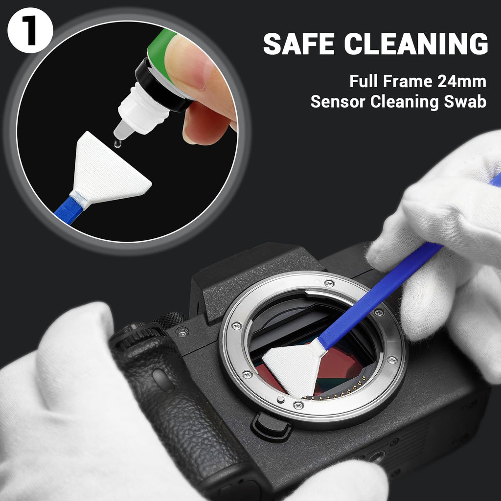 Updated Camera Lens Cleaning Kit, Camera Sensor Cleaning Kit Full Frame 10x
