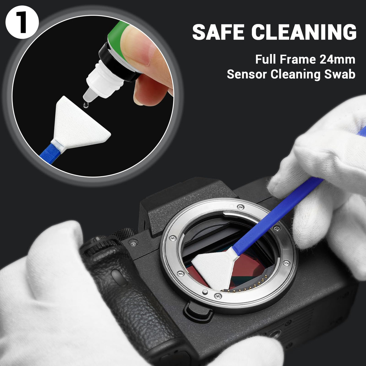 Updated Camera Lens Cleaning Kit, Camera Sensor Cleaning Kit Full Frame 10x