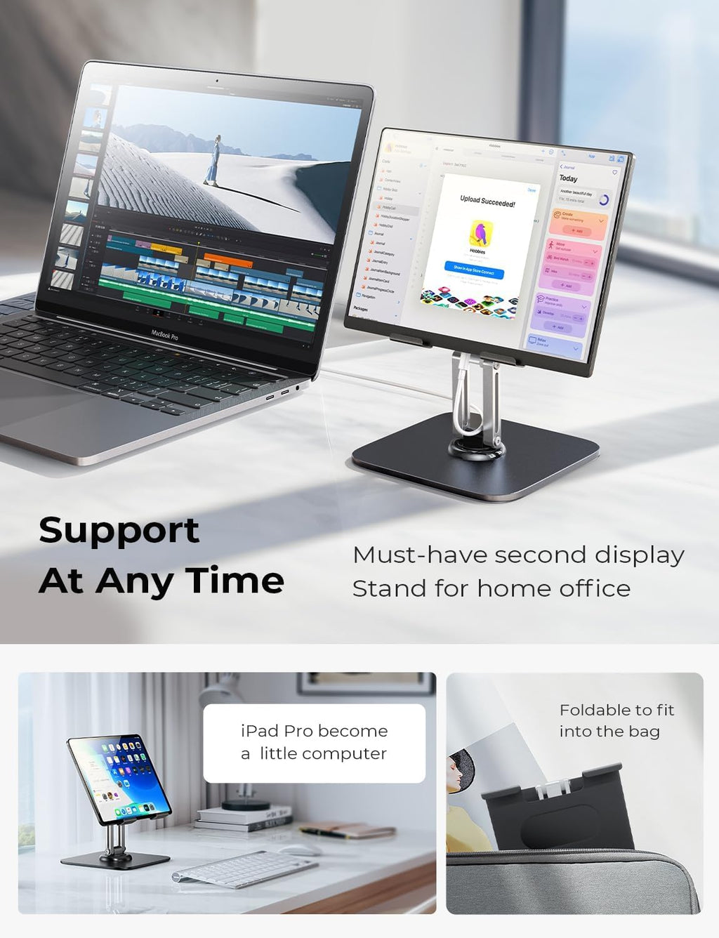 LISEN for iPad Stand Holder, Aluminum Tablet Stand Holder for iPad