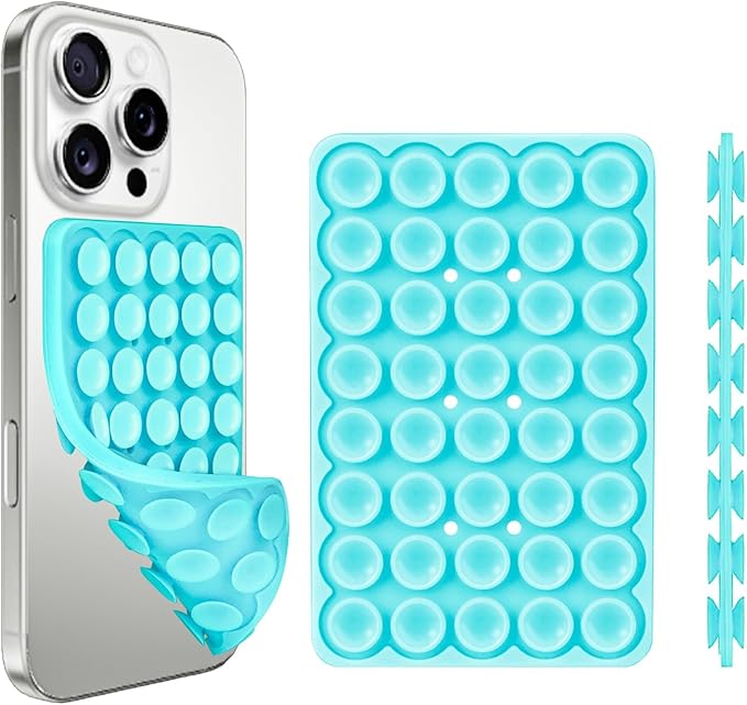 Giumel 2PCS Silicone Suction Phone Case Mount,Non Slip Suction Cup, Hands-Free Phone Accessories Holder for Selfies and Videos,Silicone Adhesive Stand Sticky for Cell Phone Rose red