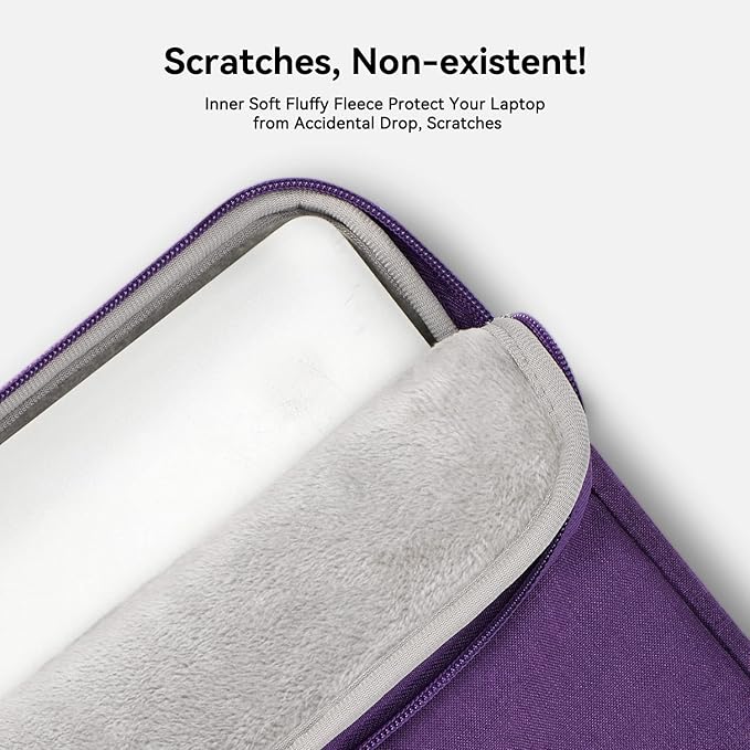 Voova 17 17.3 Inch Laptop Sleeve Case, Slim Women Men Shoulder Hand Bag Compatible with Razer Blade Pro 17, Lenovo Dell Asus Acer HP Notebook Messenger Briefcase with Strap, Waterproof, Purple