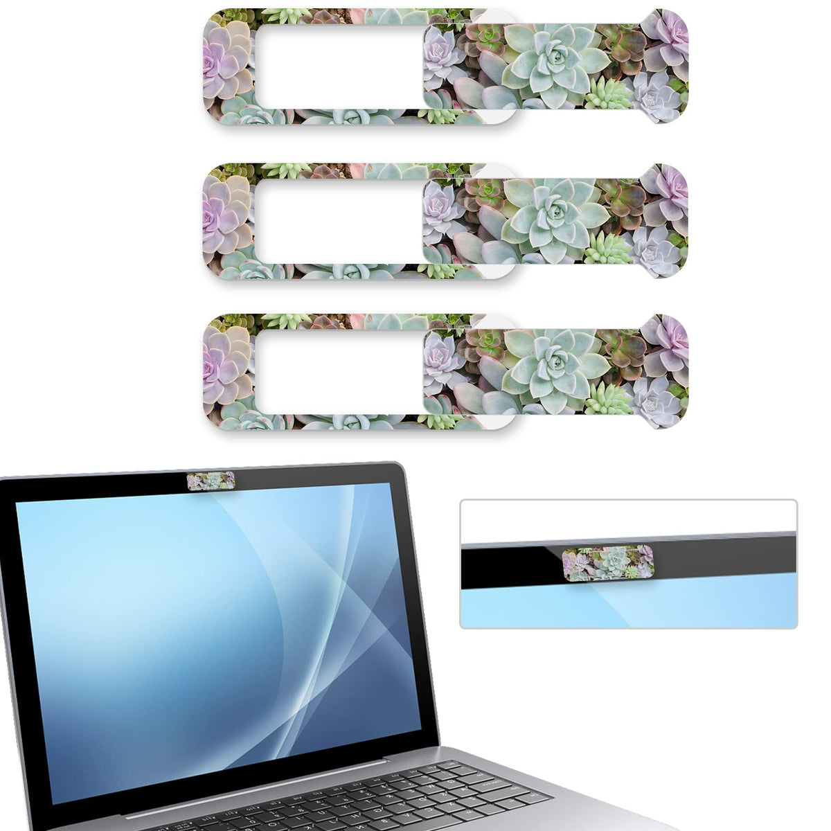 Webcam Cover, 3 Pieces, Laptop Camera Cover, Privacy Shielding Capacity is Twice as Big as The Traditional, Suitable for Computer Mobile Phones, laptops, Tablets and so on (Black)