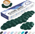 Cloud Wrist Rest for Keyboard and Mouse, Memory Foam PU Leather Keyboard Wrist Rest with Ergonomic Support, Non-Slip Base, Cute Arm Rest Pad & Palm Cushion, Office Desk Accessory, Dark Green