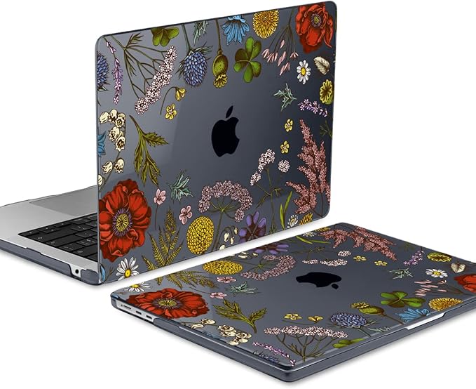 MEEgoodo Case for MacBook Air M4/M3/M2 13.6 inch 2025 2024 2022, Fit Model A3240 A3113 A2681, Compatible with MacBook Air 13 inch, Laptop Hard Shell Case with Keyboard Cover, Clover
