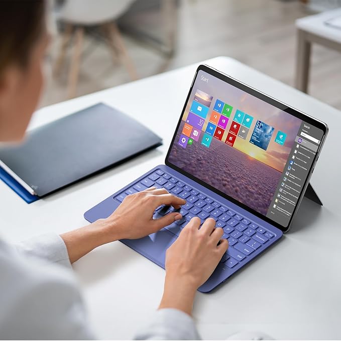 Magnetic Bluetooth Keyboard Cover for Surface Pro 12" 1st 12 inch Laptop Released in 2025 with Backlit (Blue)