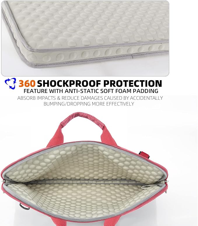 KINGSLONG Slim 17.3 inch Laptop Sleeve Bag Carrying Case with Shoulder Strap, Notebook Ultrabooks Computer Handbag Cover for Men Women Fit for Acer Asus HP Pink