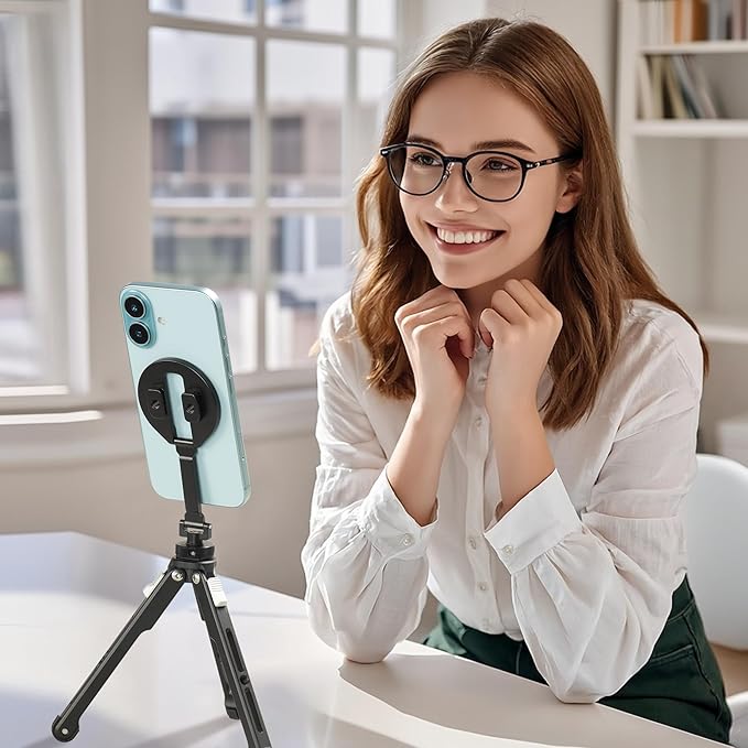 FANAUE MS-06 Magnetic Cold Shoe Mount | 360° Rotatable & Foldable | Aluminum Alloy Strong Magnetic Attachment | for Cameras, Phones, Microphones, and Photography Accessories