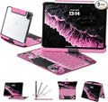 Transparent Case with Keyboard for iPad Air 13 Inch (M3/M2, 2025/2024), iPad Pro 12.9 Inch (6/5/4/3 Gen),7-Color Backlit,Magic Wireless Keyboard, 360°Rotating,with trackpad,Pencil Holder,Pink