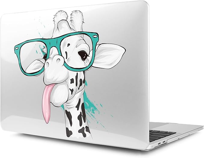 MEEgoodo Case for MacBook Pro 13 inch 2022 2021 2020 New A2338 M2/M1 A2251 A2289, Laptop Hard Shell Cases with Keyboard & Camera Cover Compatible Case, Funny Giraffe, (A2338/A2251/A2289)