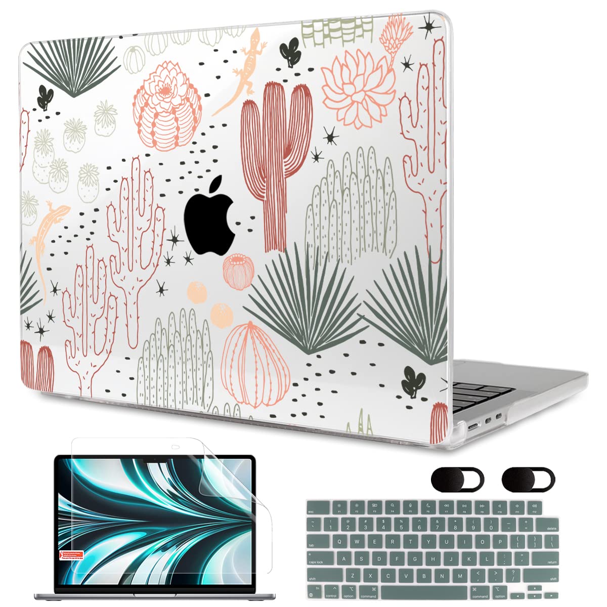 MEEgoodo Case for M5/M4/M3/M2 MacBook Air 13 inch 2026 2025 2024 2022, Fit Model A3449/A3240/A3113/A2681, Case Compatible with MacBook Air 13.6-inch, Gold Flowers Lilies