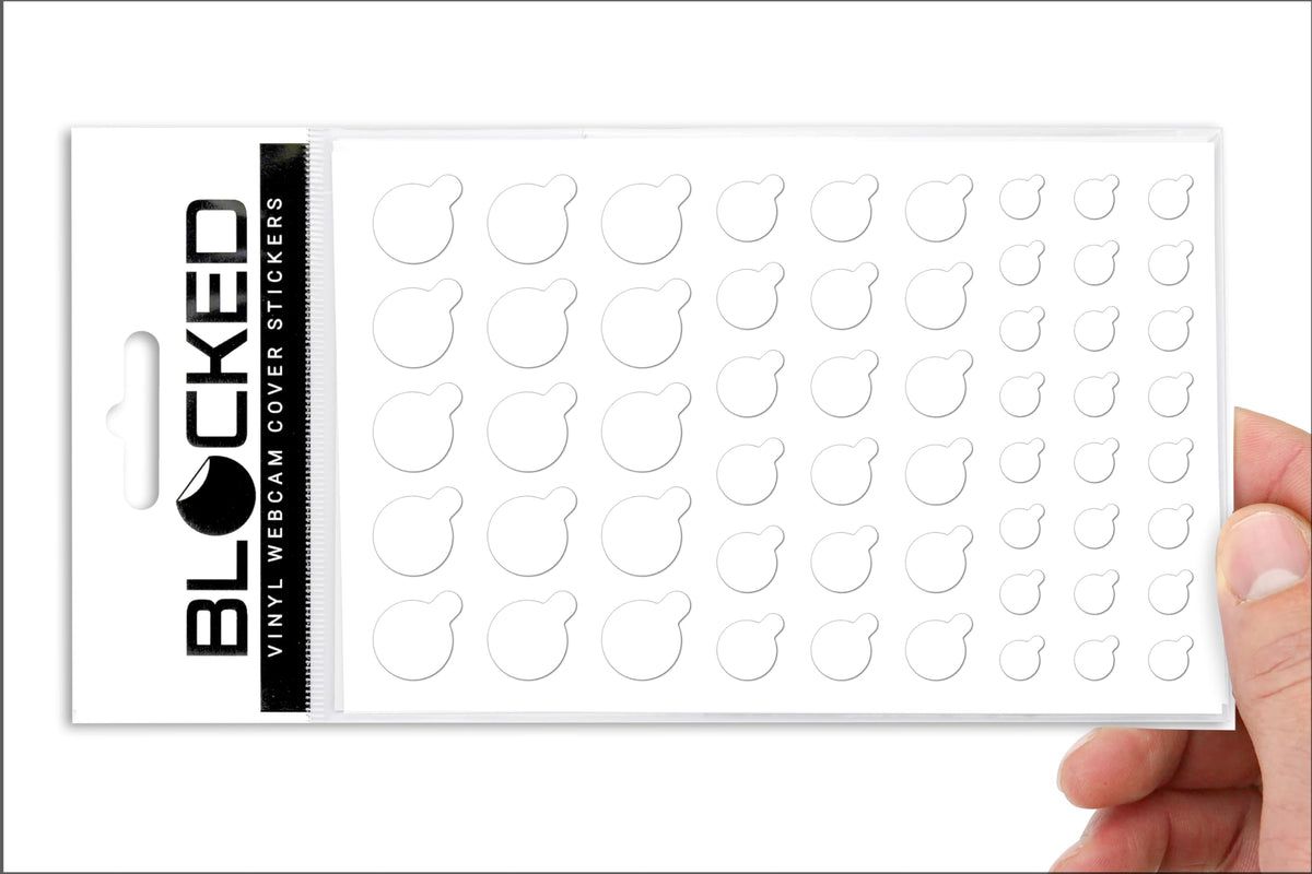 The Original Vinyl Webcam Cover Stickers | Restickable & Stackable Privacy Covers | for All Camera-endable Devices | 3-Sizes | 57 Black Hearts (Muted Matte)