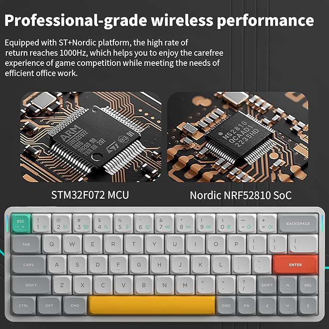 nuphy Air60 V2 Portable Wireless Keyboard 60% Low Profile Mechanical Keyboard Support QMK/VIA Compatible with Windows/mac OS/Linux Supports Bluetooth 5.1/2.4GHz/USB-C White-Gateron Brown Switch