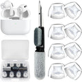 4 Pair Compatible with AirPods Pro 2nd/1st Generation Replacement Ear Tips,with Noise Reduction Hole & Built-in dust Guard Screen,for USB-C Charging Case with Cleaner kit -(4 Sizes XS/S/M/L)