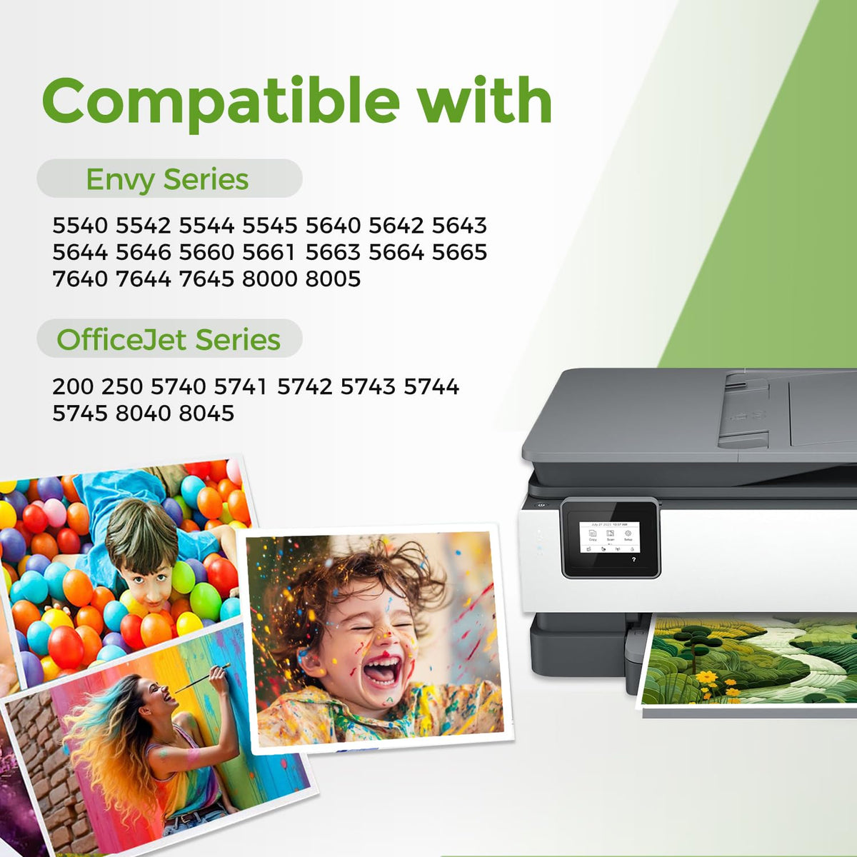 62XL Ink Cartridges Black Color Replacement for HP Ink 62 XL to 7640 5660
