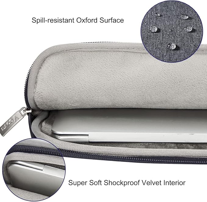 Voova Laptop Bag 13 14 Inch, Waterproof Computer Sleeve Carrying Case with Shoulder Straps & Handle Compatible with Macbook Air 13 M2/M3/M4, MacBook Pro 13/14, HP Dell Lenovo Chromebook 14, Black