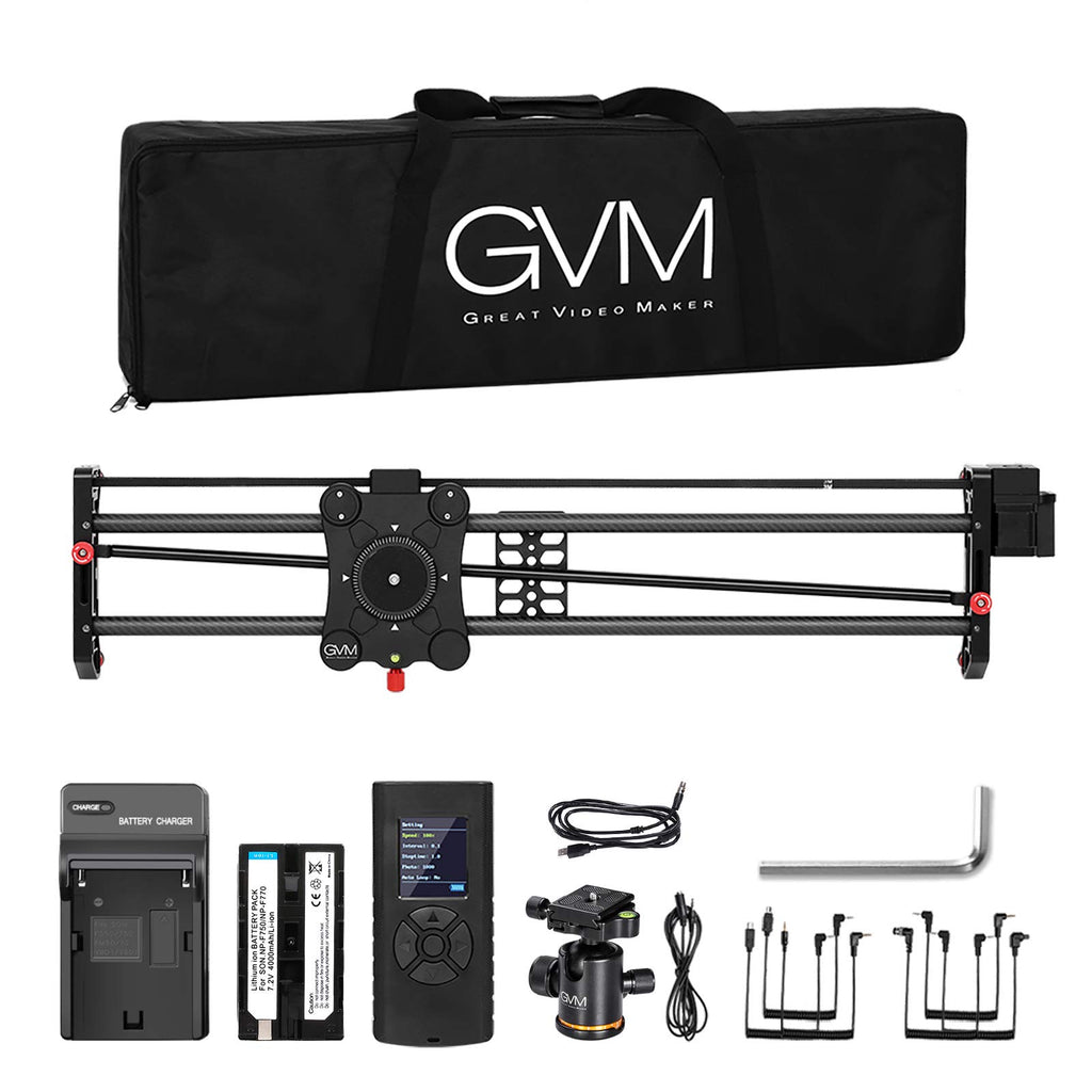 GVM Great Video Maker Camera Motorized Slider,48"/120CM,Automatic Round Trip,Time Lapse,Panoramic Shooting,Video Capture,Slider Smooth and Stable,with Battery