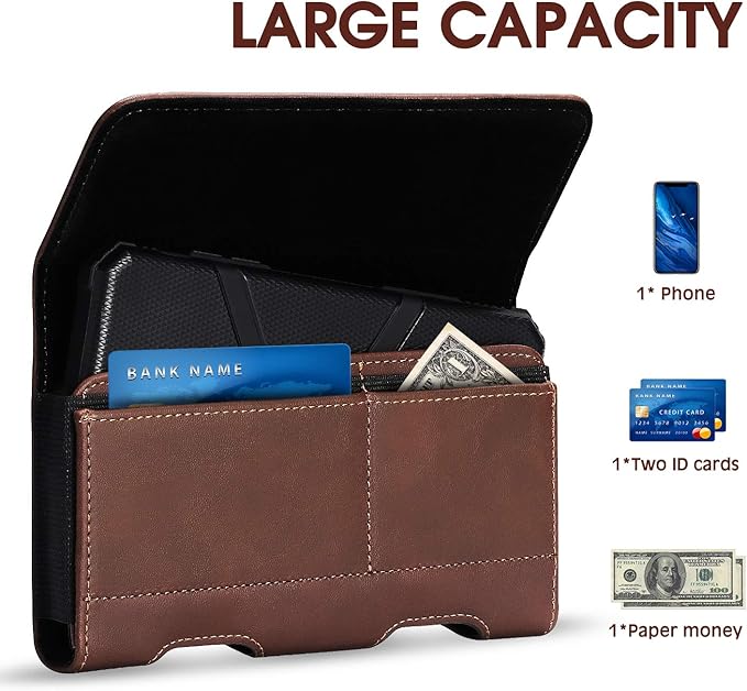 BECPLT for Galaxy S25 Ultra S24+ S23 Ultra Holster Leather Carrying Cell Phone Holder Belt Clip Holster Case Pouch Brown