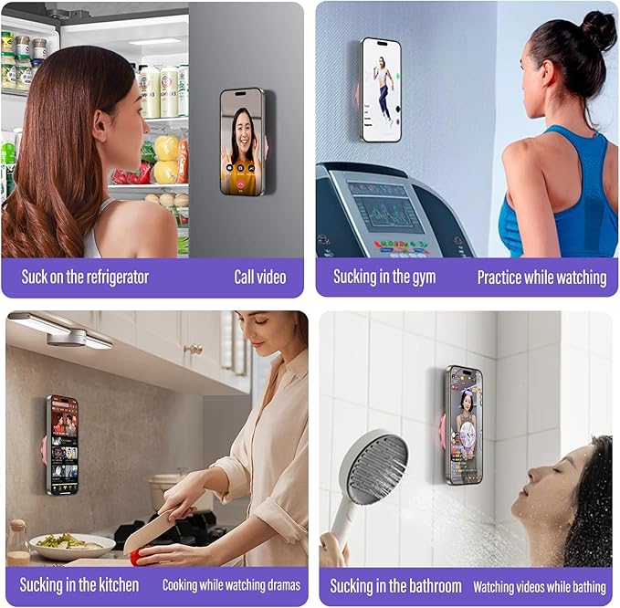 Muuto Magnetic Suction Phone Grip,Sticky Grippy Silicone Phone Grip Detachable and Hands-Free,for iPhone Sticky Grip,Suitable for Taking Selfies, Live Streaming and Videos