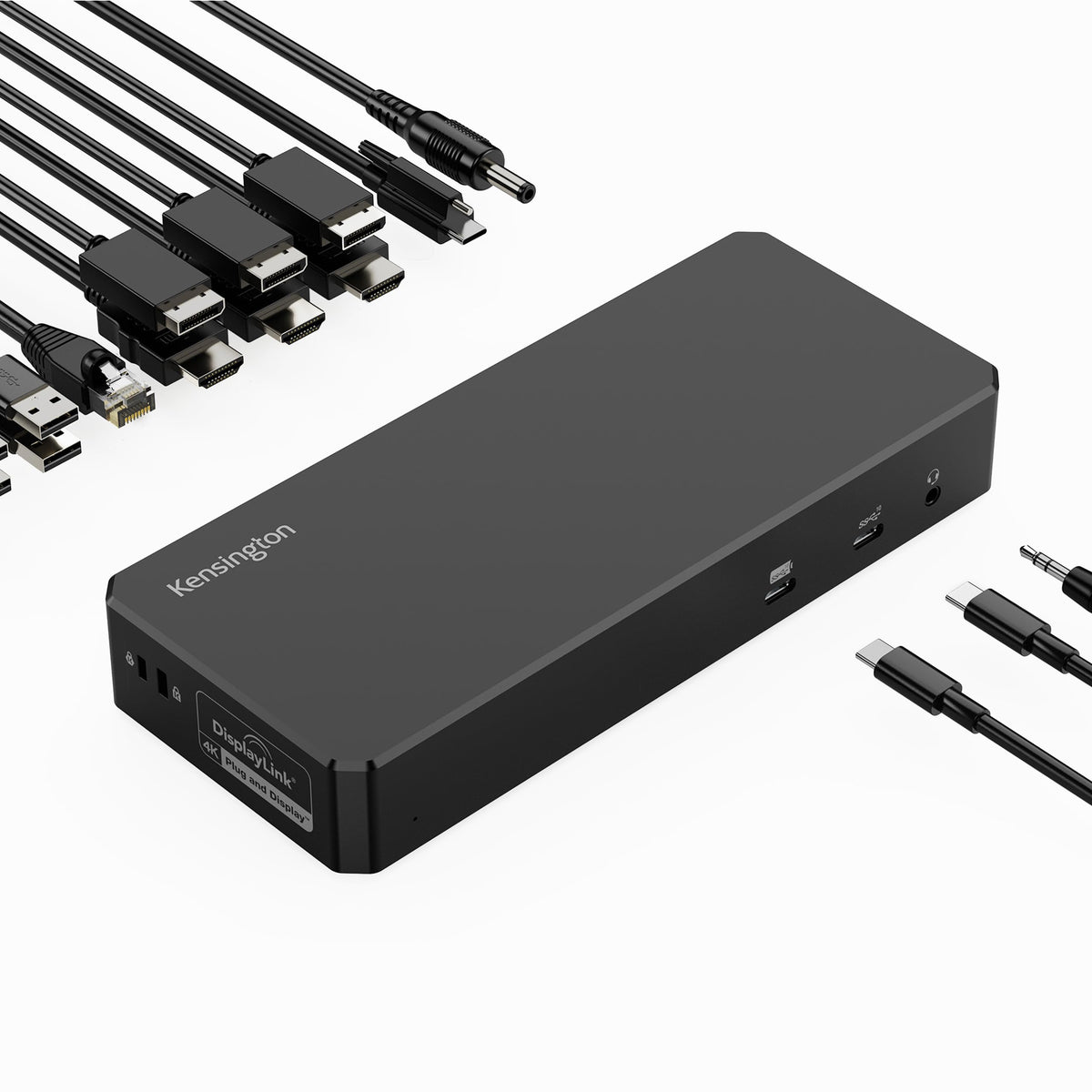 Kensington SD5910T DisplayLink Docking Station Thunderbolt 4, Quad 4K for MacBook Pro/Air M1/M2/M3/M4 with Pro and Max Chipsets, 100W PD, HDMI/DP/TB4, SD/Micro SD Card Slots (K35233NA), Black