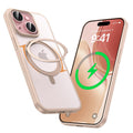 MAGIC JOHN for iPhone 15 Case 360° Rotatable Magnetic Invisible Stand, Fit for MagSafe 15 Phone Case, 16FT Military Grade Shockproof for iPhone Case with Kickstand, Rose Gold