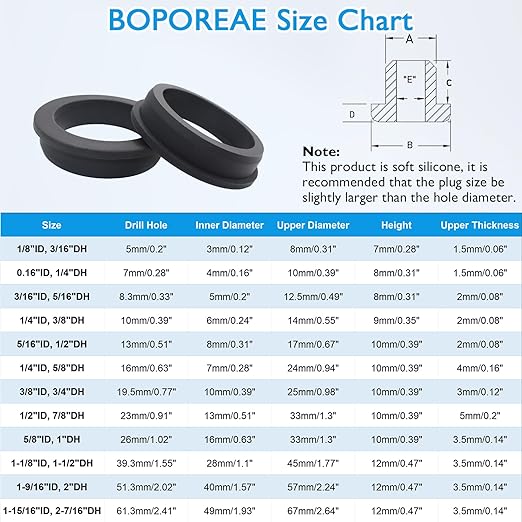 2 Pcs 2-7/16" Drill Hole, 1-15/16" ID Silicone Rubber Grommets for Wiring, Large Top Hat Grommets for Tube Cable, Waterproof L-Shape O-Ring Seal Hose Gasket in Hydroponic Irrigation System