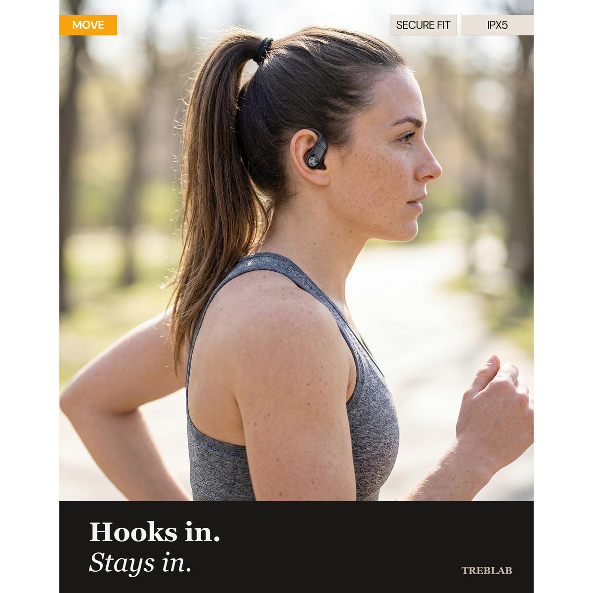 TREBLAB X4 Over the Ear Earbuds Wireless Bluetooth, 11H, IPX5