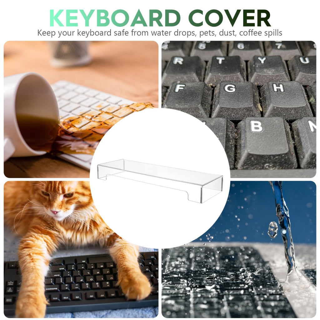 Cabilock Keyboard Dust Cover Protector for Desktop and Laptop Clear Acrylic Keyboard Cover for Cats Water and Dust Resistant Lid Easy to Clean Protection for Home and Office Use 18.70X6.1