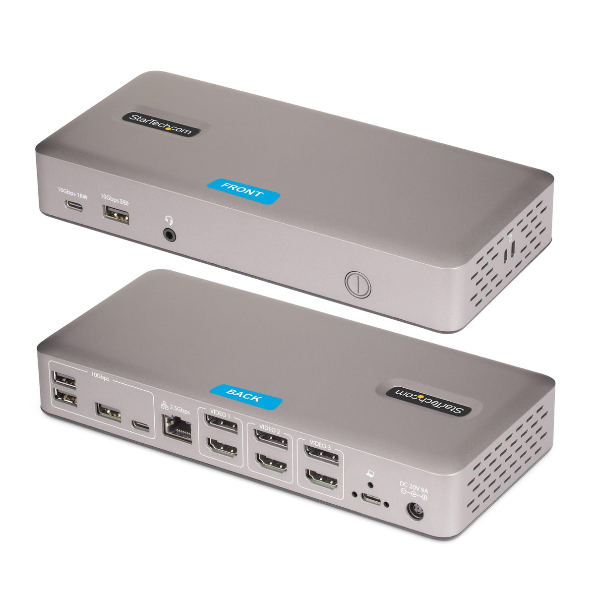 StarTech Driverless USB4 Dock, Dual 4K 120Hz or 8K 60Hz HDMI, 100W, 2.5GbE