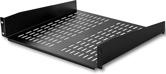 StarTech 2U Vented Cantilever Rack Shelf, 16in Deep, 50lb, TAA (CABSHELFV)