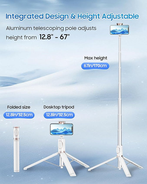 ACKIMA 67" Selfie Stick Tripod with Wireless Remote for iPhone and Android