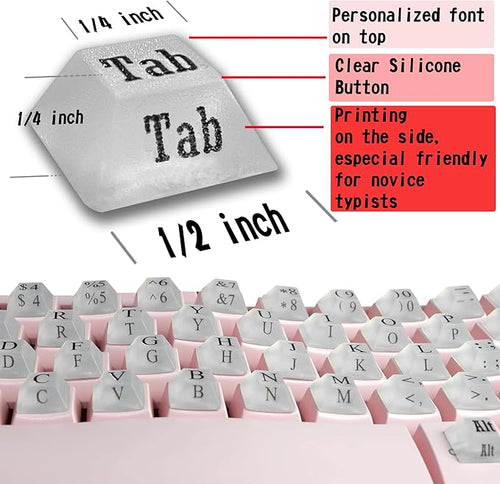 80 Pcs Raised Keyboard Keys' Stickers for Long Nails Typing and Gaming, TM