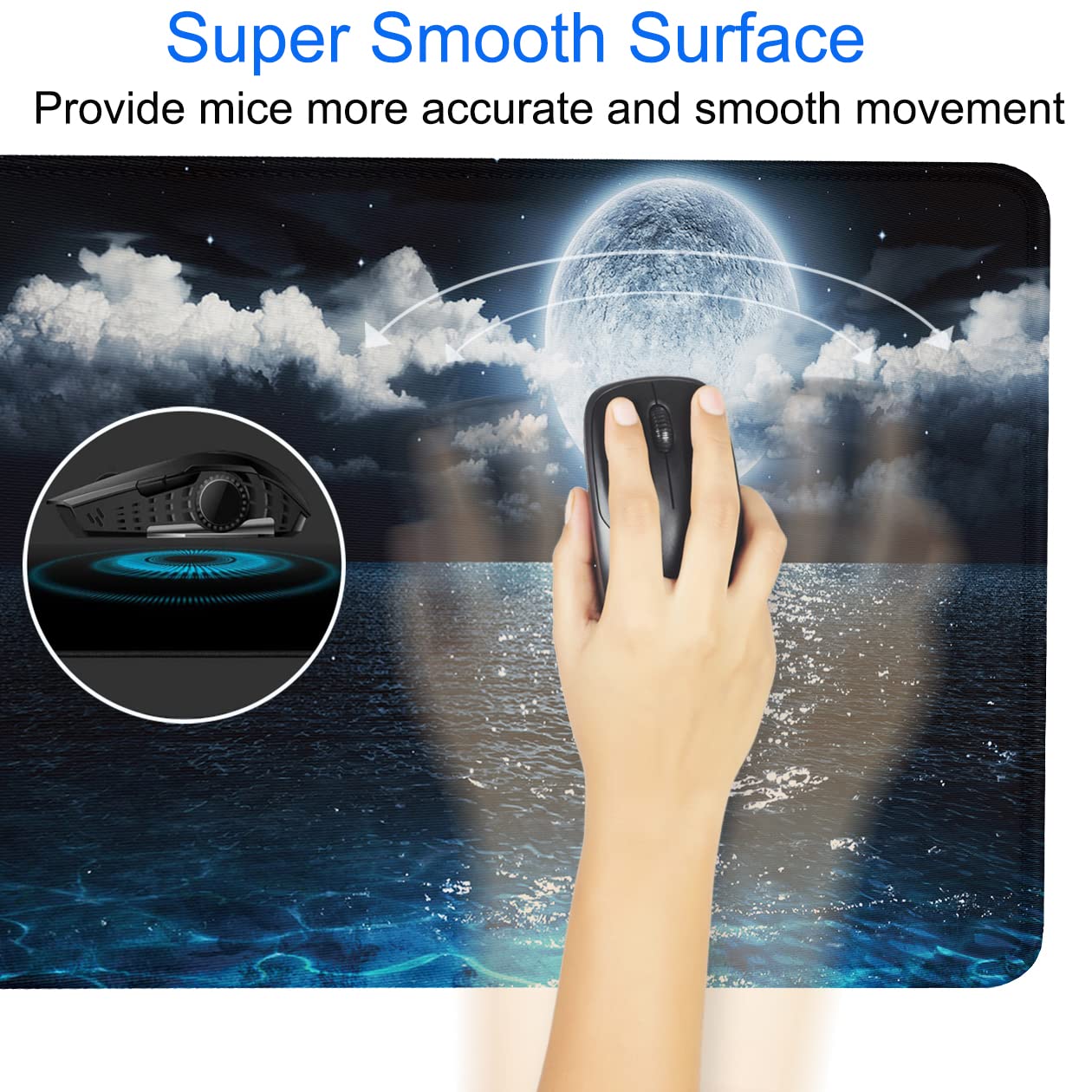 Naukay Large Mouse Pad, 31.5x15.7 inch Large Extended Computer Keyboard Mouse Mat, Water Resist Non-Slip Mousepad Rubber Base Long XXL Gaming Mouse Pad for Work & Gaming, Office & Home