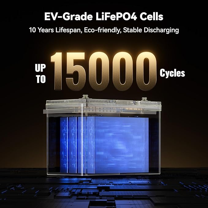 Power Queen 12.8V 125Ah Bluetooth LiFePO4 Battery, Group 27 Size &1600Wh Energy, Deep Cycle Lithium Battery with Low-Temp Cut Off, Perfect for RV, Marine, Off-grid, Solar System, Backup Power