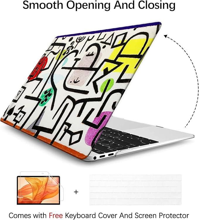 Berkin Arts for MacBook Air 13.6 inch Case A3240 A3113 A2681 (M4 M3 M2) 2025 2024-2022 Release with Keyboard Cover & Screen Protector Naive Art (Picture of A Journey by Paul Klee)