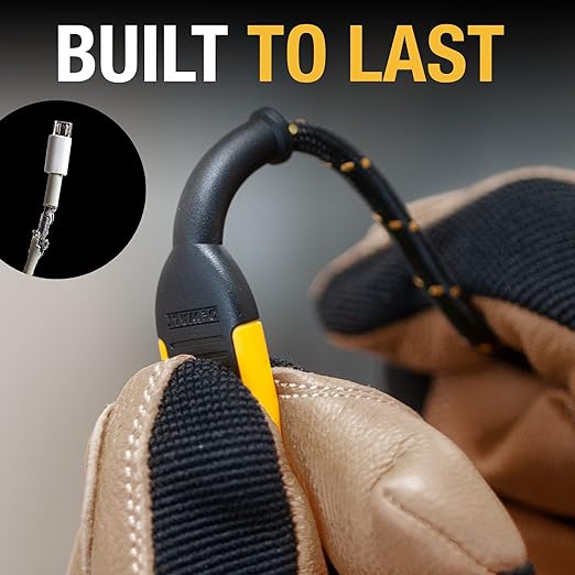 DEWALT Heavy Duty USB to Micro-USB Cable, Jobsite Micro USB Connector Cable, High Speed Charging Cord for Compatible Android Phones, Cameras, Legacy Devices, 6 ft (Black)