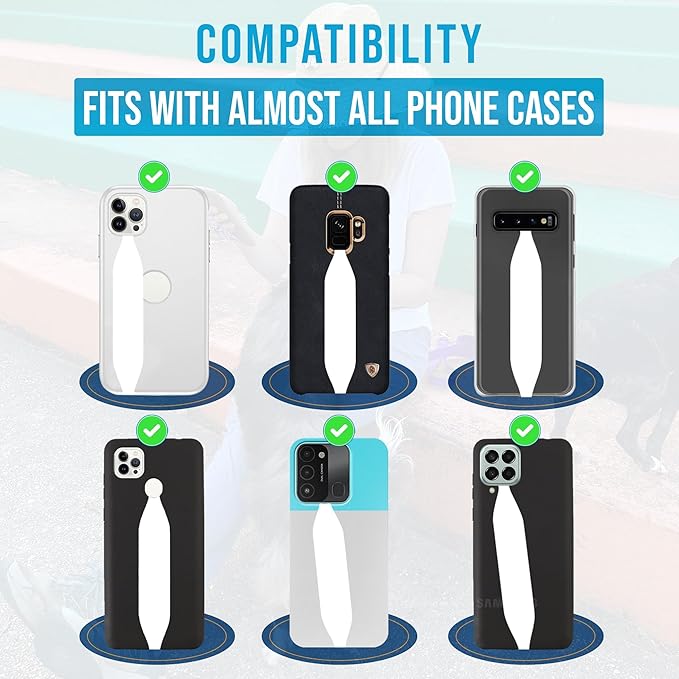Phone Grip Strap - Reversible Finger Holder for Phone Back, Customizable Anti-Slip Design, Wireless Charging Compatible Detachable Holder for iPhone - Wild Tiger