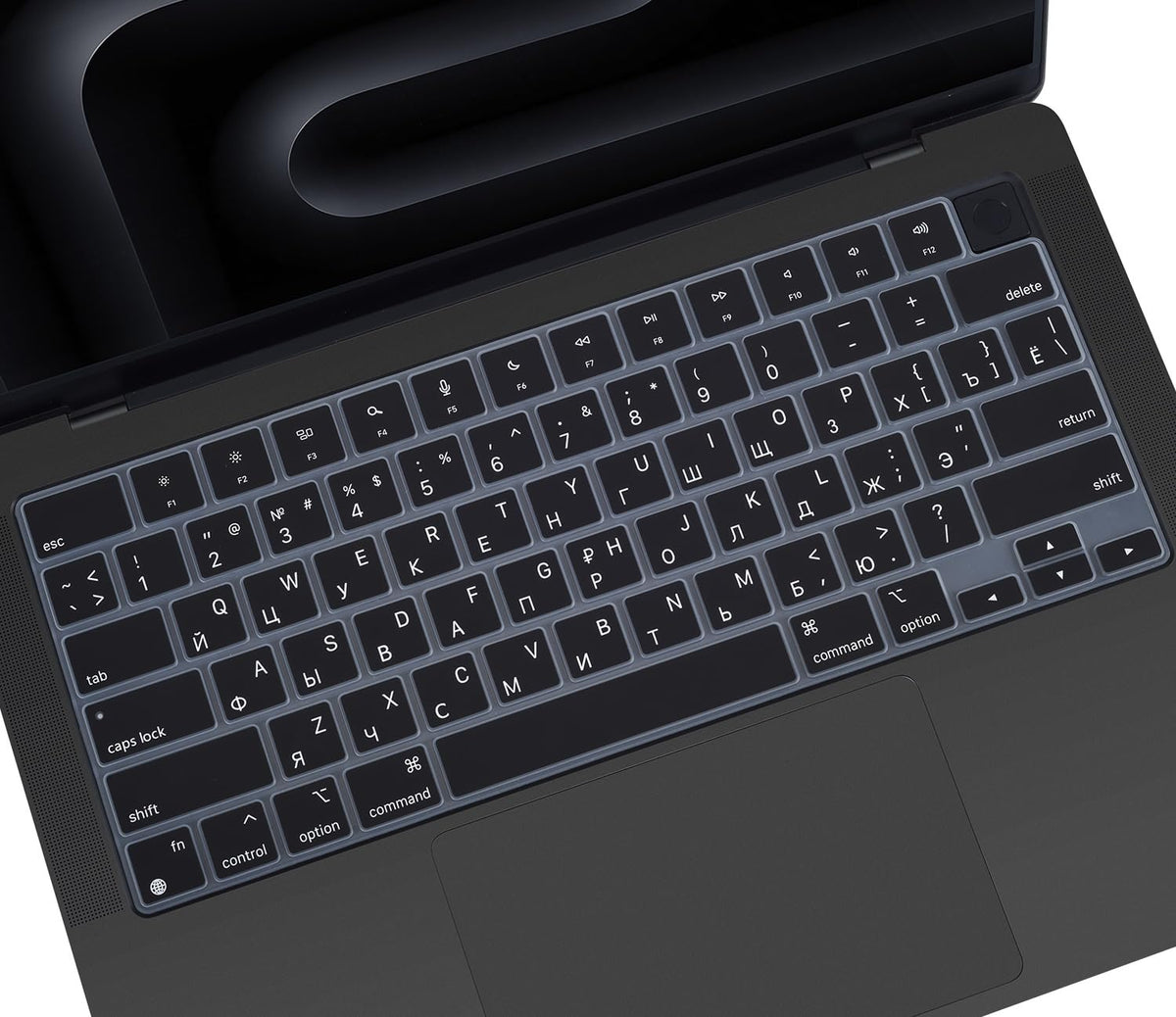 Korean Silicone Keyboard Cover Skin for 2026 2025 14.2 inch Apple MacBook Pro 14 A3426 A3427 A3434 A3112 A3401 A3185 A2992 A2918 A2442 / Pro 16 A3428 A3429 A3403 A3186 with M5-M1 Pro Max Chip - Black