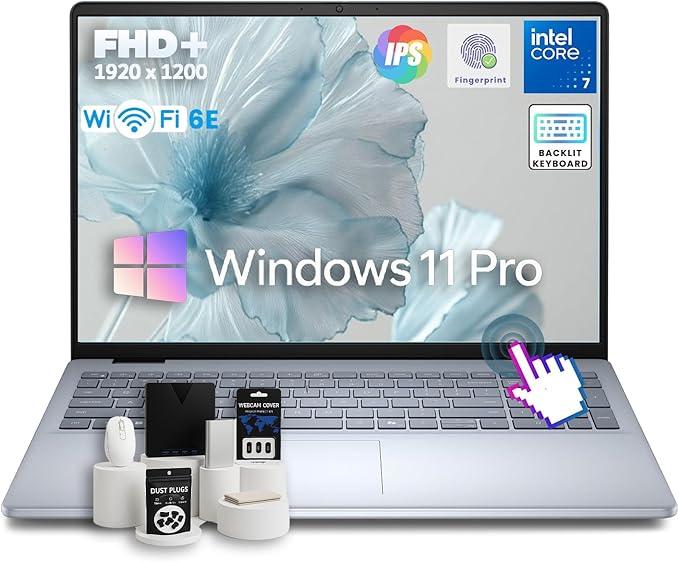 Dell 16 Business Laptop - w/Accessories • Intel 10-Core 7-150U • 16" FHD+ WVA Touchscreen • Win11 pro • Wi-Fi 6E • Backlit KB, • Fingerprint Reader, • Copilot • 64 GB DDR5 • 4TB SSD