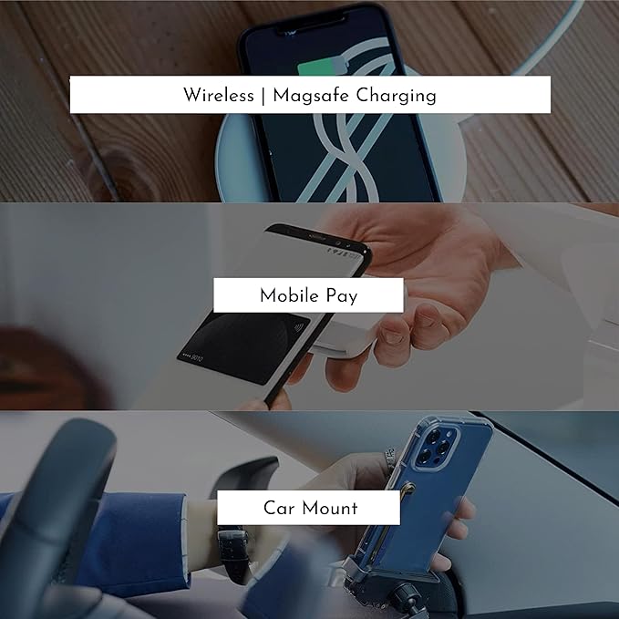 SleekGrip Premium: Swappable Phone Stand & Phone Grip - Ultra Thin Convertible Grip Holder Fits Most iPhone and Android Cases, Phone Strap Compatible with Wireless Chargers and Car Mounts