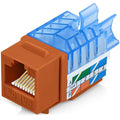 Everest 45° Angled RJ45 Cat5e Keystone Jacks 50-Pack in Orange - Slim Profile Female RJ45 Connectors - Cat 5e Keystone Jack - Compatible with 45° Angled Speed Termination Tool - 45Term (B0BL3GS7ZY)