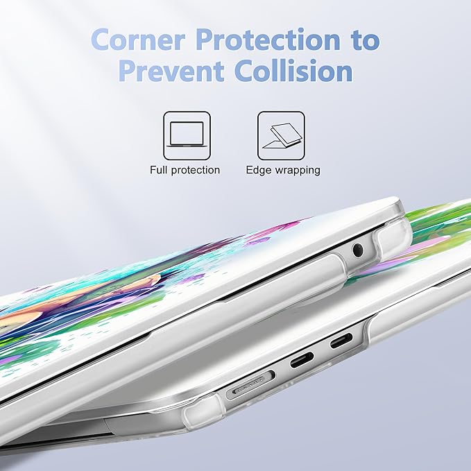 Case for MacBook Air 15 Inch 2025 2024 2023 Release M4 A3241 M3 A3114 M2 A2941, Hard Shell with Screen Protector & Keyboard Cover, Compatible with Touch ID, Tortoise