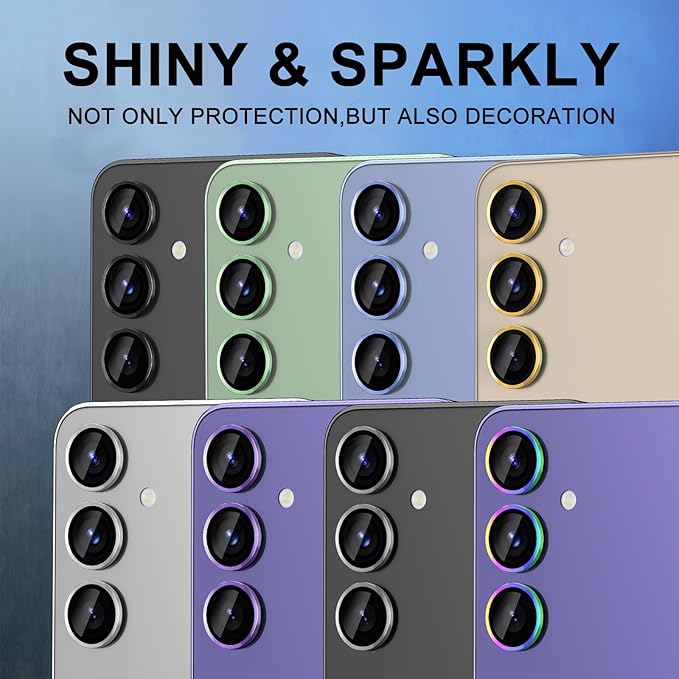 for Samsung Galaxy S25 Camera Lens Protector, Individual Metal Ring Tempered Glass Lens Cover, [Strong Adsorption] Scratch Resistant Ultra-Thin HD Clear Lens Cover, 1 Set-Green