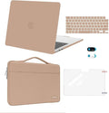MOSISO Compatible with MacBook Air 13 inch Case 2025 2024 2023 2022 M4 A3240 M3 A3113 M2 A2681, Hard Shell&Sleeve Bag&Keyboard Skin&Webcam Cover&Screen Film for MacBook Air 13.6 inch, Bronze Brown