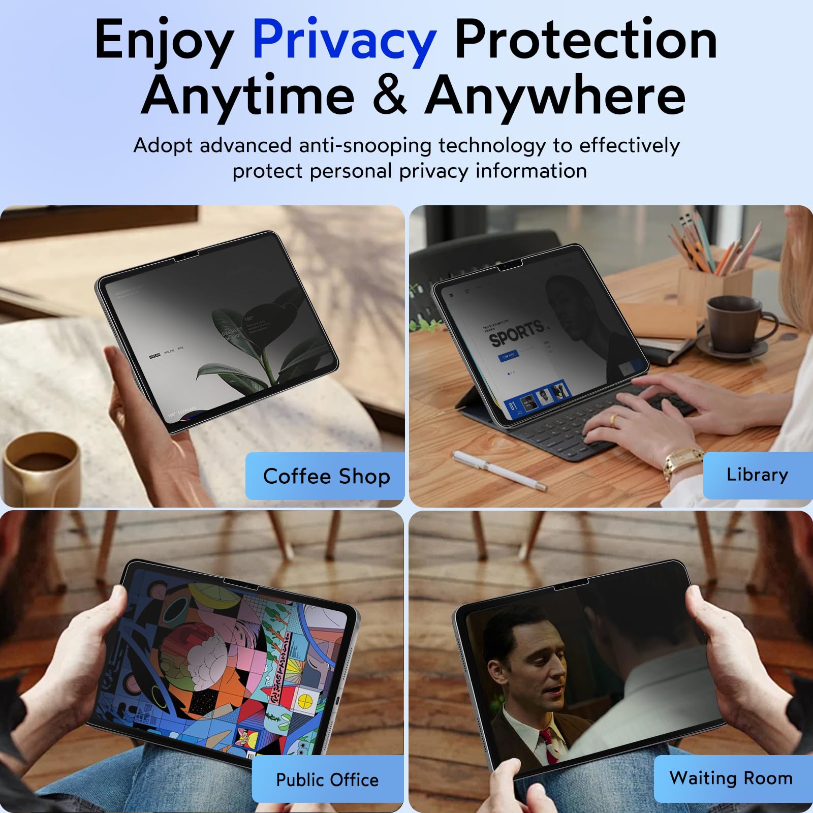 MOBDIK Privacy Screen Protector for iPad Pro 11 inch M5 2025 / M4 2024