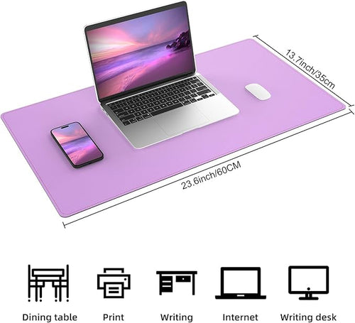 AFIING Cork Desk Mat,Purple, 23.6" x 13.8", Desk Pad Protector