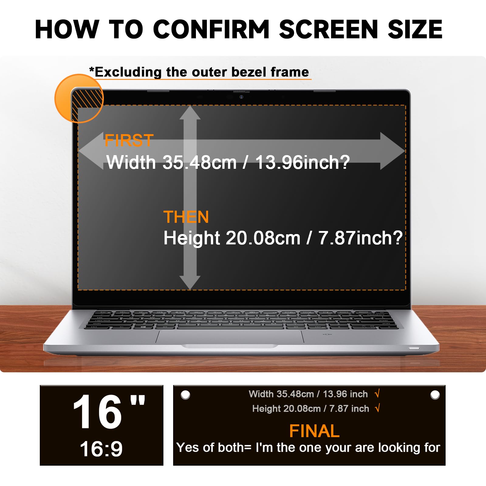 Mamol Laptop Privacy Screen 16 Inch, Compatible with Lenovo, HP, Dell, Acer, Asus, Thinkpad, Envy, Xps - 16:9 Aspect, Anti Blue Light Glare, Removable Privacy Shield, Anti-Scratch Screen Protector