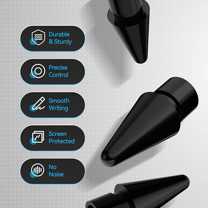 Replacement Tips for Apple Pencil Pro/1st/2nd &USB-C, 3 Pack High Sensitivity Nibs, Durable Stylus Pen Tip Accessories, Precise Control No Delay, Smooth iPencil Tips Replacement (White)